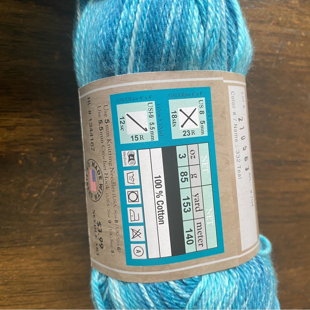 I Love This Cotton Yarn - Teal - Picture 3 of 4